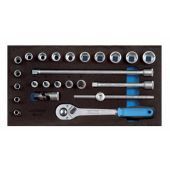 Gedore Dopsleutel-set 1500 CT1-30 3/8" in 1/3 CT module