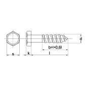 Kelfort Houtdraadbout DIN 571 4.6 Galv. Verzinkt 8X65