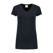 Lemon & Soda T-shirt V-neck cot/elast SS for her 296C Dark Navy mt S