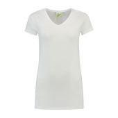 Lemon & Soda T-shirt V-neck cot/elast SS for her White mt S