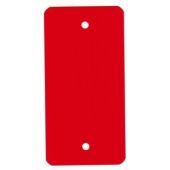 - Labels Gelaktbandstaal Rood met Afgeronde Hoeken 2x 5MM Gat 65X115X0.17