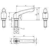 Delftechniek Klemhefboom Buitendraad M8X40