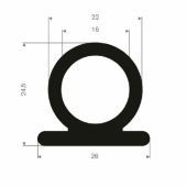 CARROSSERIEPROFIEL 26X22MM EPDM