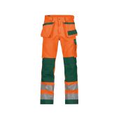 Dassy Hogezichtbaarheidsbroek Glasgow PESCO74 Fluo-oranje/Flessengroen Maat 62