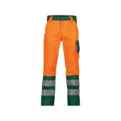 Dassy Hogezichtbaarheidsbroek Lancaster PESCO70 Fluo-oranje/Flessengroen Maat 46 Kort