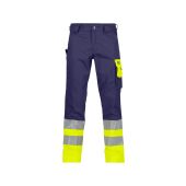 Dassy Hogezichtbaarheidsbroek Omaha PESCO61 Marineblauw/Fluogeel Maat 46 Kort
