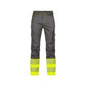 Dassy Hogezichtbaarheidsbroek Princeton PESCOSPA76 Cementgrijs/Fluogeel Maat 46 Kort