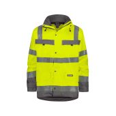 Dassy Hogezichtbaarheidsparka Atlantis PES70 Fluogeel/Cementgrijs Maat L