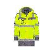 Dassy Hogezichtbaarheidsparka Limasol PES70 Fluogeel/Cementgrijs Maat XS