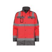 Dassy Hogezichtbaarheidsparka Limasol PES70 Fluorood/Cementgrijs Maat 2XL