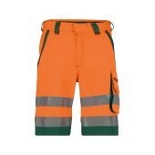 Dassy Hogezichtbaarheidsshort Lucca PESCO74 Fluo-oranje/Flessengroen Maat 53
