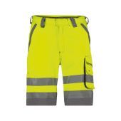 Dassy Hogezichtbaarheidsshort Lucca PESCO74 Fluogeel/Cementgrijs Maat 66