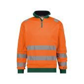Dassy Hogezichtbaarheidssweater Denver PESCO84 Fluo-oranje/Flessengroen Maat XS