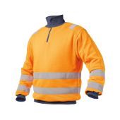 Dassy Hogezichtbaarheidssweater Denver PESCO84 Fluo-oranje/Marineblauw Maat XL