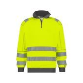 Dassy Hogezichtbaarheidssweater Denver PESCO84 Fluogeel/Cementgrijs Maat M