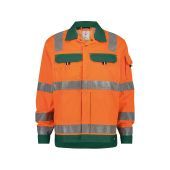 Dassy Hogezichtbaarheidsvest Dusseldorf PESCO74 Fluo-oranje/Flessengroen Maat 2XL