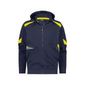 Dassy Hoodie Santos COPES86 Nachtblauw/Fluogeel Maat XS