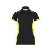 Dassy Polo Veracruz Women COPES83 Zwart/Fluogeel Maat M