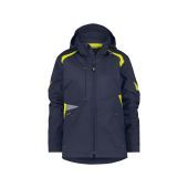 Dassy Softshelljas Kalama Women PES21 Nachtblauw/Fluogeel Maat M