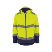 Dassy Softshelljas Malaga PES74 Fluogeel/Marineblauw Maat M