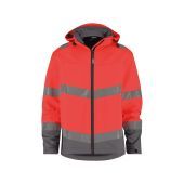 Dassy Softshelljas Malaga PES74 Fluorood/Cementgrijs Maat L