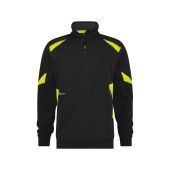 Dassy Sweater Aratu COPES86 Zwart/Fluogeel Maat XS