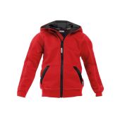 Dassy Sweater met lange rits en kap Watson Kids COPES80 Rood/Zwart Maat 122/128
