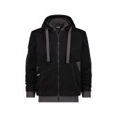 Dassy Sweatshirtjas Pulse COPES80 Zwart/Antracietgrijs Maat XS