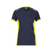 Dassy T-shirt Tampico Women COPES03 Nachtblauw/Fluogeel Maat 2XL