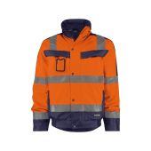 Dassy Winterjas Lima PES70 Fluo-oranje/Marineblauw Maat L