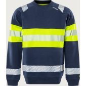 Fristads Hi-Vis Sweater Klasse 1 7530 GKC Geel/Marineblauw Maat S