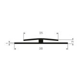H-PROFIEL 38X3X2MM EPDM