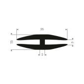 H-PROFIEL 25X7,5X3MM EPDM