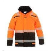 Hydrowear En20471 Parka Uddel Fluor Oranje - Zwart Maat 4XL