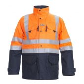 Hydrowear Multinorm Parka Miramas Fluor Oranje - Marine Maat 4XL