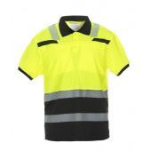 Hydrowear Polo Thorne Fluor Geel - Zwart Maat S