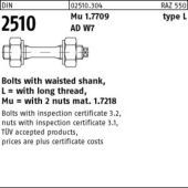 Rekbout+2 Moeren 21CrmoV5-7 Bh13 DIN 2510L M12X70