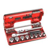 Facom Compacte Metrische Doppenset Met Ratel 3/8 12-Kant 18-Delig JL.DBOX112PB