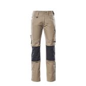 Mascot Broek met kniezakken 12679 Lichtkhaki/zwart Maat 82C47