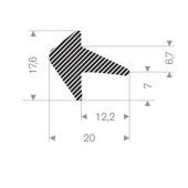 MOSRUBBER PROFIEL 16X15MM ZWART
