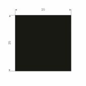 RECHTHOEKIGSNOER VOLRUBBER 25X25MM