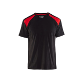 Blaklader T-shirt bi-colour  3379 ZWART/Rood mt L