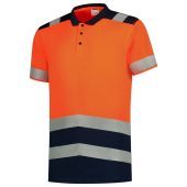 Tricorp Poloshirt High Vis Bicolor 203007 Fluor Orange-Ink Maat XS