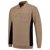 Tricorp Polosweater Bicolor Borstzak  Khaki/black Mt L KHAKI/BLACK MT L