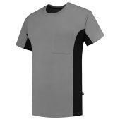 Tricorp T-shirt Bicolor Borstzak 102002 Grey-Black Maat M