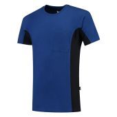 Tricorp T-shirt Bicolor Borstzak 102002 Royalblue-Navy Maat M