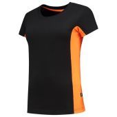 Tricorp T-shirt Bicolor Dames 102003 Black-Orange Maat XS