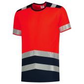 Tricorp T-shirt High Vis Bicolor 103006 Fluor Red-Ink Maat XS