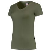 Tricorp T-shirt V Hals Fitted Dames 101008 Army Maat XS