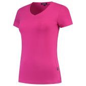Tricorp T-shirt V Hals Fitted Dames 101008 Fuchsia Maat XS